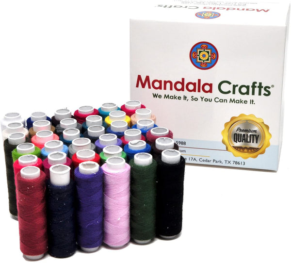 Mandala Crafts 36 Color All Purpose Hand Machine Sewing Embroidery Pol –  MudraCrafts